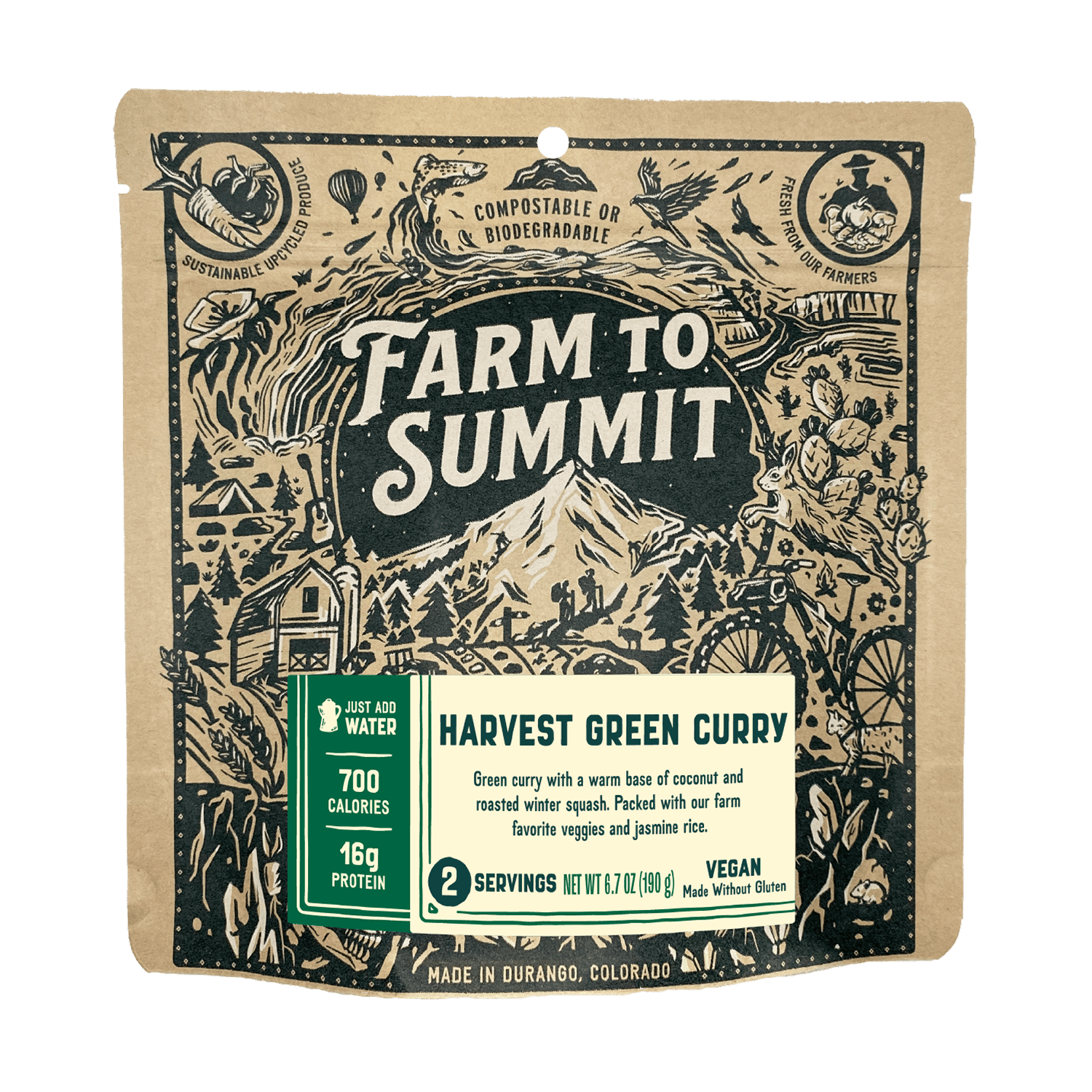 Harvest Green Curry | Vegan Backpacking Meal | Farm To Summit