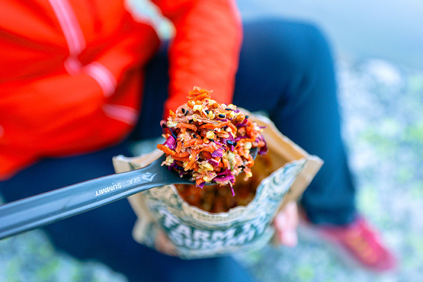 Cold Soak Thai Carrot Slaw eaten in the backcountry