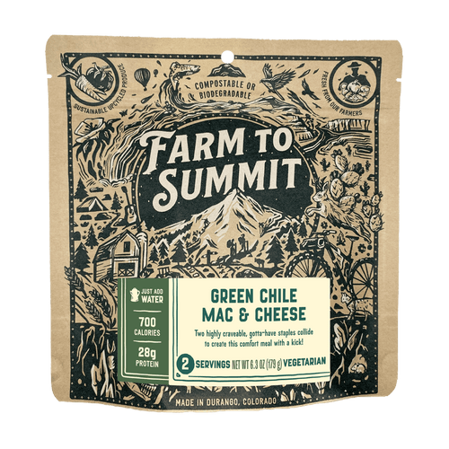 Farm to Summit Green Chile Mac & Cheese Best Vegetarian Backpacking food